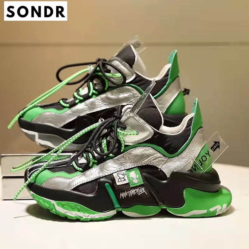 

Туфли женские для папы, роскошные кроссовки, модная спортивная обувь, сетчатая платформа, белые, 2021