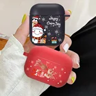 Рождественский мультяшный красный чехол Санта-Клауса для Airpods 2 1 3 Pro, чехол для Apple Air Pod, мягкий чехол для наушников из ТПУ с новым годом