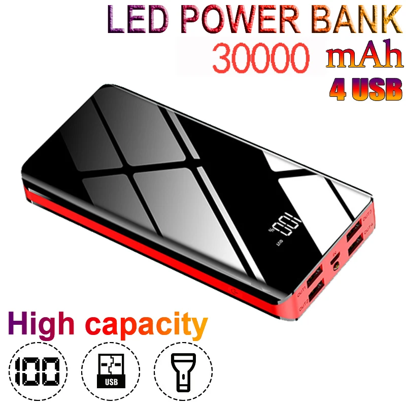30000 мАч большая емкость банк питания универсальный внешний аккумулятор внешние