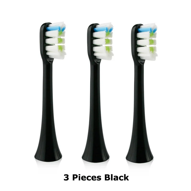 3 pcs black Сменные насадки для зубных щеток подходят для Xiaomi SOOCAS X3 SOOCARE электрическая зубная щетка мягкая зубная щетка с отдельной упаковкой - Цвет: 3 pcs black