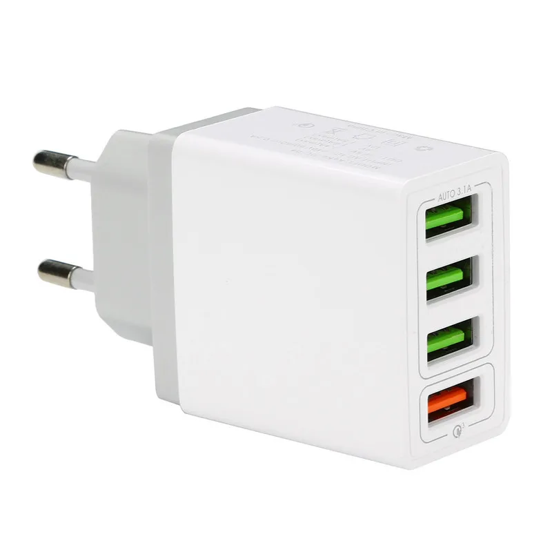 QC3.0 мобильный телефон USB зарядное устройство 3.1A 4USB быстрое для Iphone XR IPad Samsung