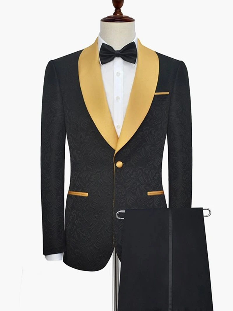 Мужской блейзер с тиснением пиджак брюки и галстук | Мужская одежда