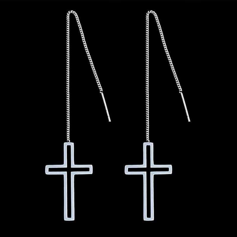 2020 ювелирные изделия из нержавеющей стали корейские длинные висячие серьги