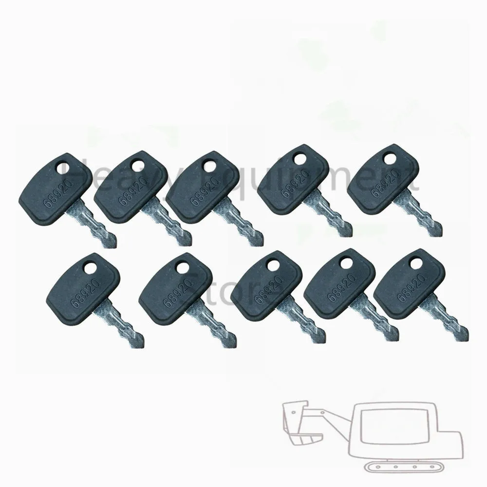 

10 Piece PL501-68920 Ignition Key For Sakai Kubota Heavy Equipment Excavator Construction RTV500 ZD RTV900 B BX F GR T9 W9