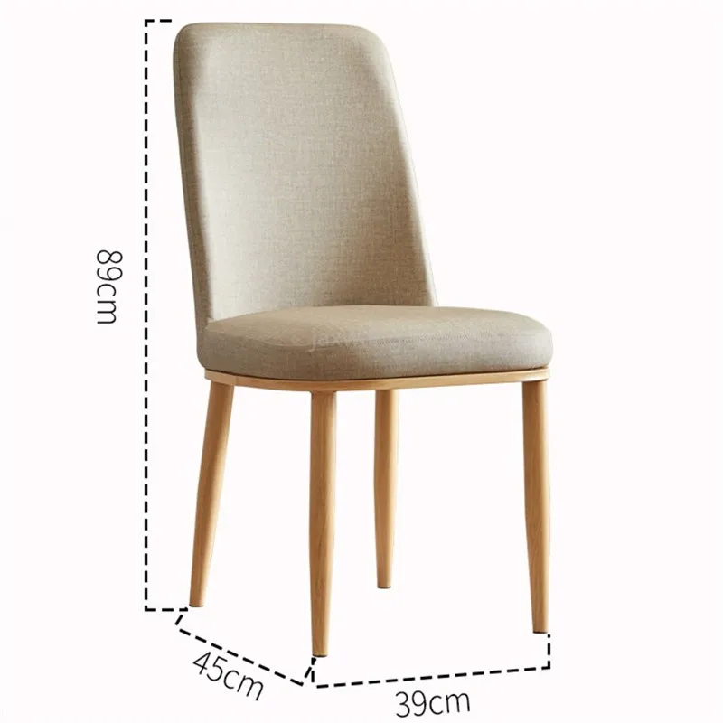 

Modern Nordic Dining Chair Home Restaurant Stool Bedroom Desk Chair Hotel Wrought Iron Back Dinning Chairs Kitchen Chairs
