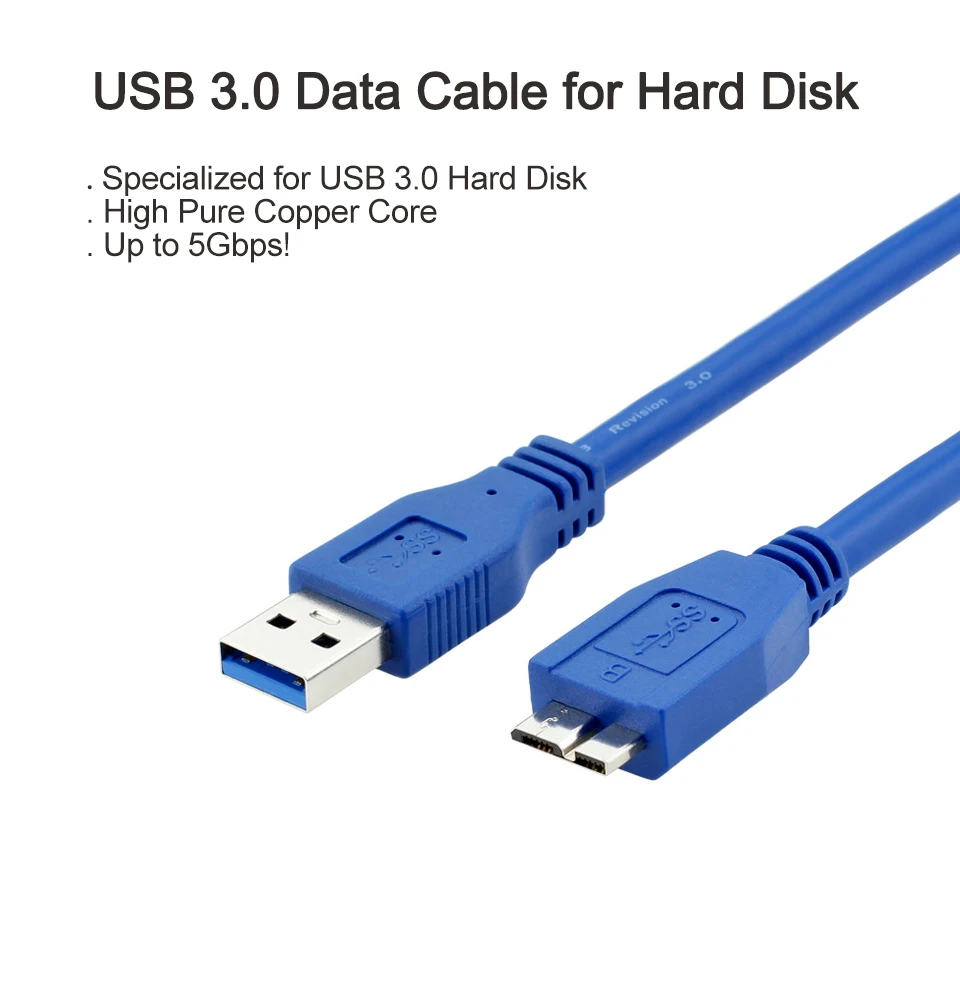 USB 3 0 штекер A к Micro B Кабель для передачи данных Шнур высокоскоростные внешние