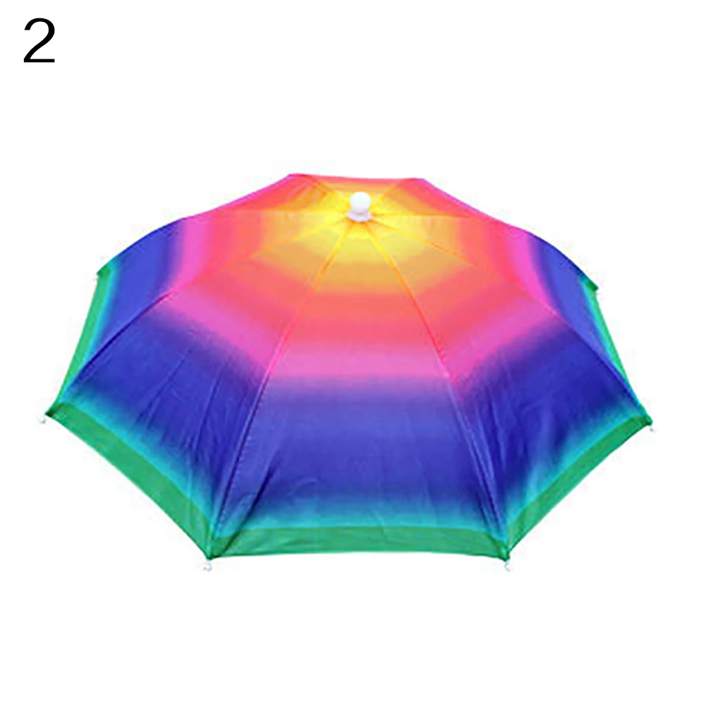 

Adjustable Headband Sun Rain Outdoor Sport Foldable Fishing Umbrella Hat Cap