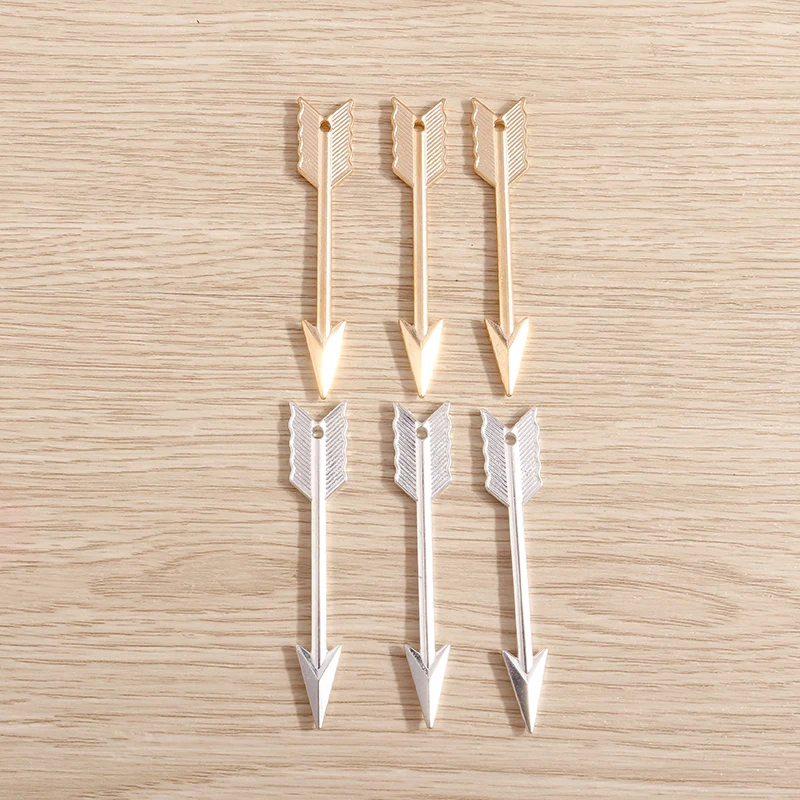 

8pcs 62*11mm Alloy Gold Silver Color Arrow Charms for Making Earrings Pendants Necklaces Decoration DIY Jewelry Accessories