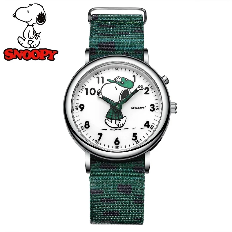 Детские японские кварцевые повседневные наручные часы Snoopy peanut в стиле граффити с
