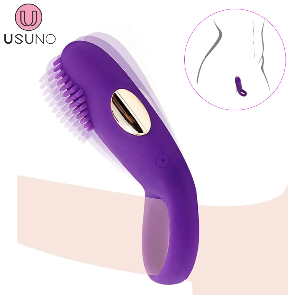 

Men's Cock Delay Ring 12-mode Vibration Female Clit Breast Stimulation Massager Rechargeable Adult Games Intimate Toy for Couple