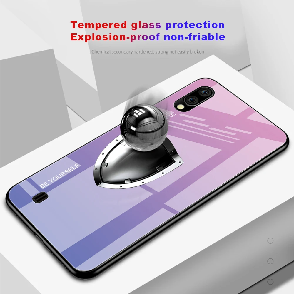 Градиентный чехол из закаленного стекла для samsung Galaxy M10 M20 M30 M40 роскошный