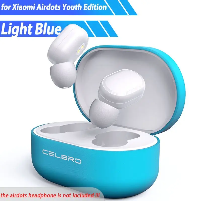 lightblue for xiaomi Защитный чехол для Xiaomi mi Airdots Red mi Air Dots dot силиконовый чехол беспроводной Bluetooth чехол для наушников - Цвет: lightblue for xiaomi