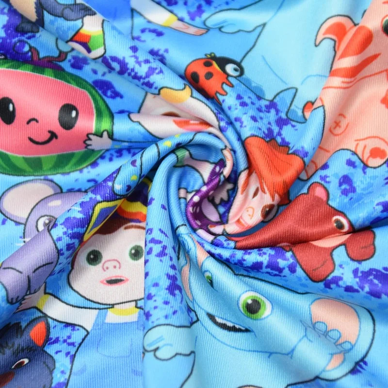 

Summer Princess Dress For Girls Flutter Sleeve Dress Cartoon Cocomelon Baby Girl Clothes Milk Silk Casual Toddler Girl 2-7 years