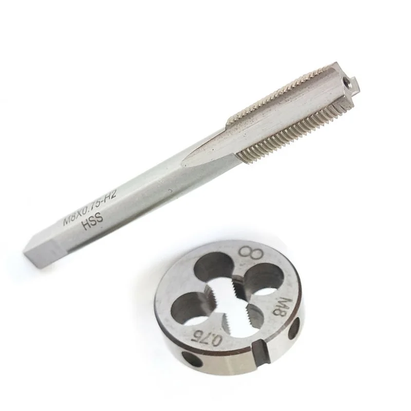 

M8 X 0.75mm Tapping And Die Metric Thread Right Hand Tap & Mold Set Kit Silver