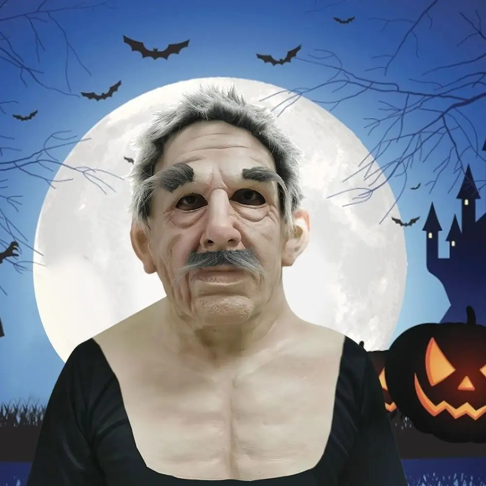 Крышка на лицо Хэллоуин латексный ужас старинный головной убор щит|Маски для