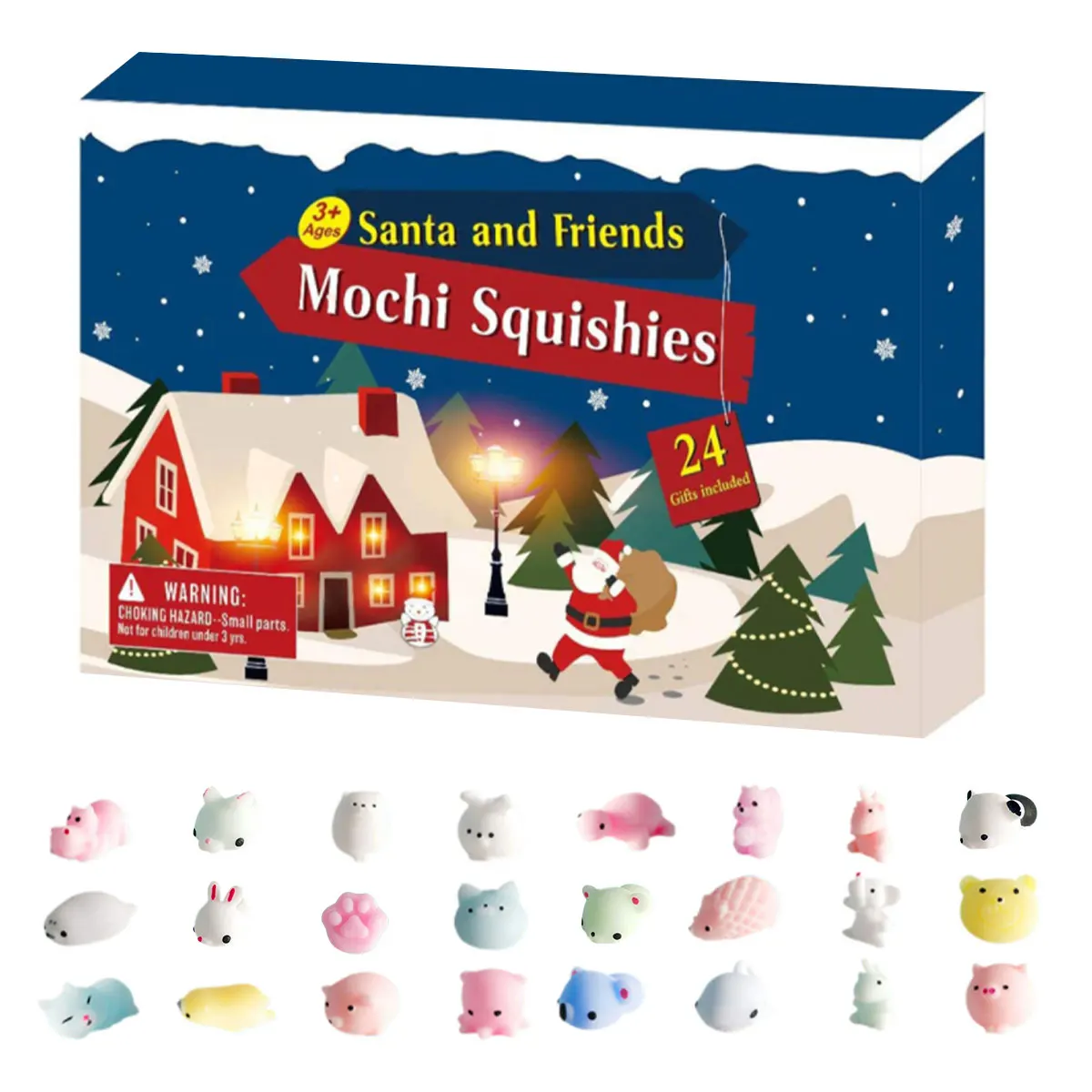

24 PCS Christmas Advent Calendar Countdown High-quality Vinyl Material Anti-Stress Squeeze Toy For Christmas New Year Navida