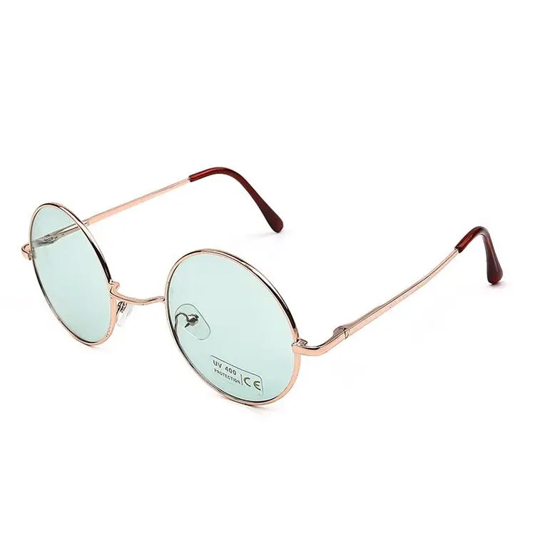 

8144 Retro circular spectacle frames for men and women with flat lens sunglasses