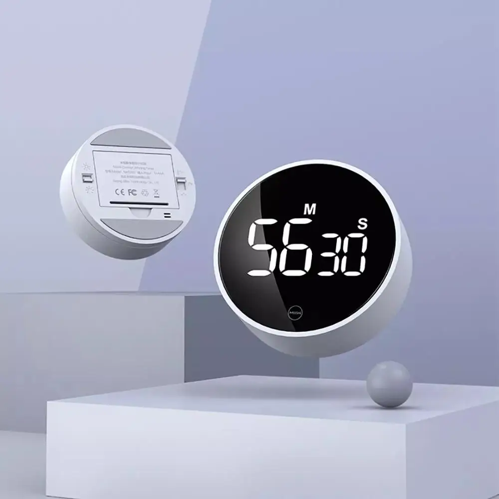 

Rotating Timer Brightness Adjustable Magnetic LED Digital Display Portable Simple Kitchen Cooking Alarm Clock Free shipping