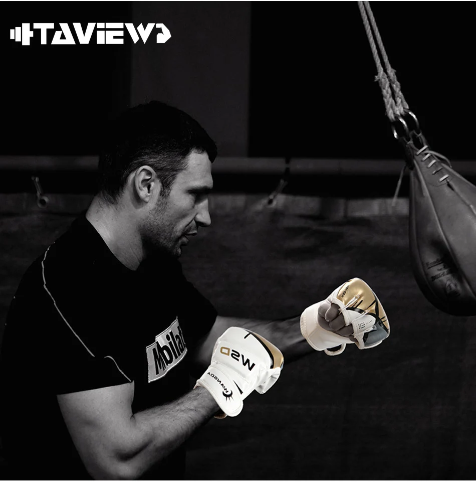 

Boxing Half Finger MMA Gloves Kick Boxing Men Women PU Karate Muay Thai Guantes De Boxeo Free Fight Sanda Training Equipment