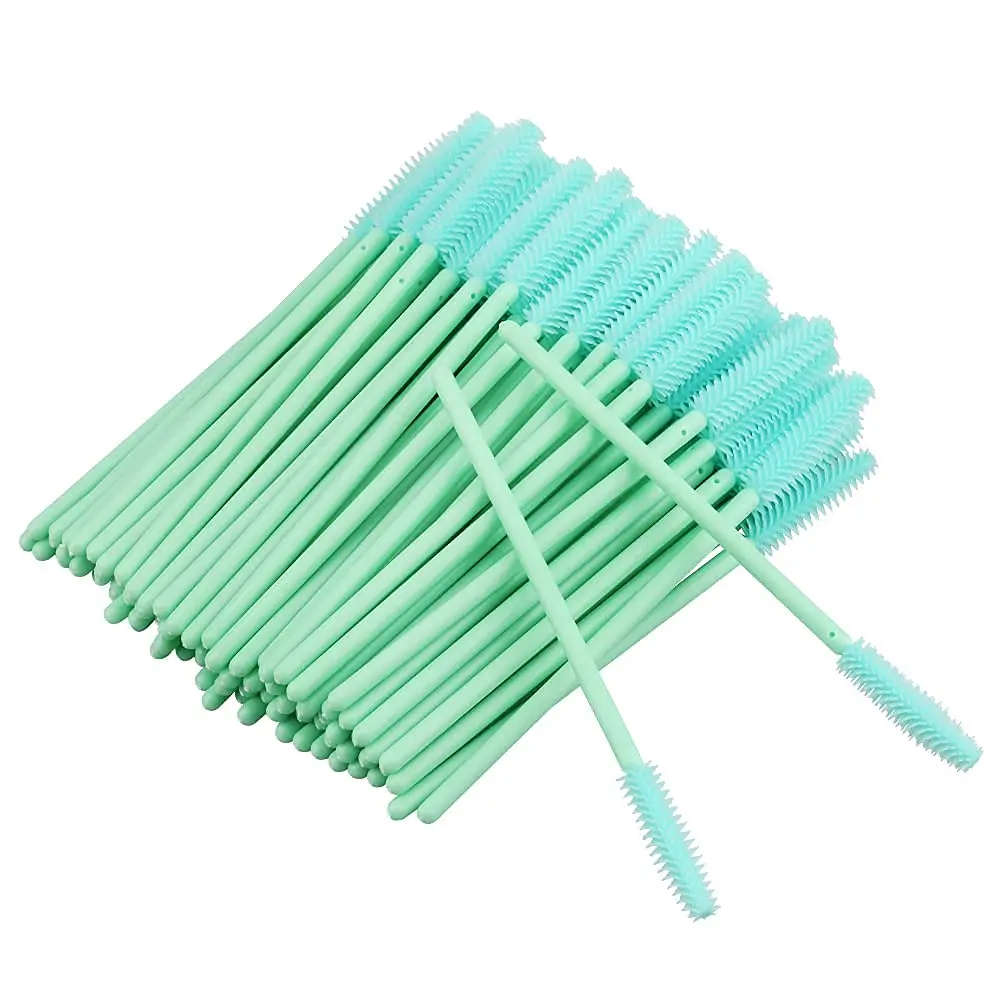 

50 шт., одноразовые Силиконовые кисти для ресниц с белой ручкой