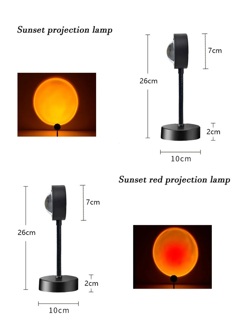 

NEW Remote Control RGB Sunset Projection Lamp Rainbow Atmosphere Led Light for Home Bedroom Shop Background Wall Decoration