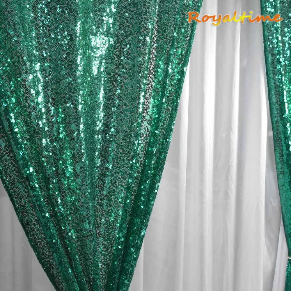 Royaltime, 2 шт., 2x8ft, золотые блестки, фон для занавес, свадебная фотобудка, фон для фотосъемки, Свадебная вечеринка, Рождественское украшение - Цвет: Christmas Green