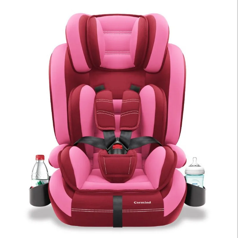 827 Bohemian Style Car Mounted CHILDREN'S Car Seat 9 Months-12 Years Old Baby Cup Holder-Pink