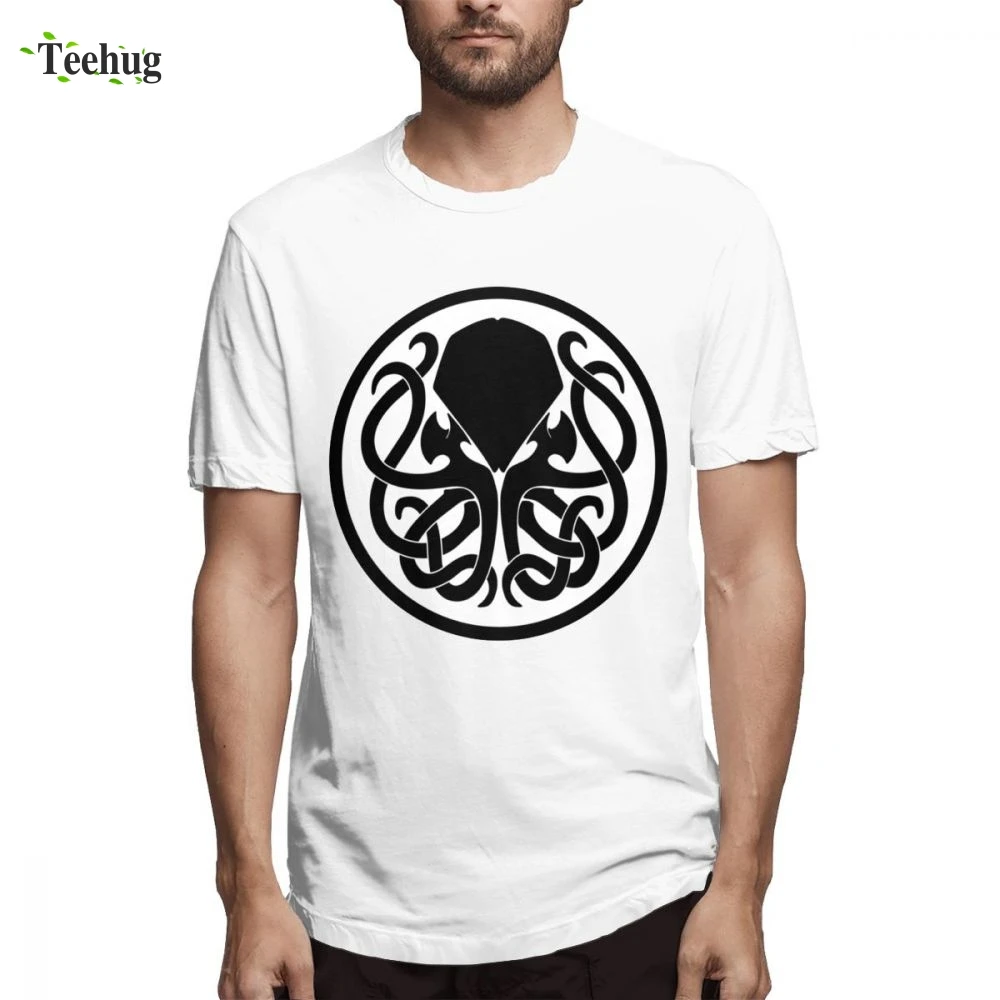 

Hot Sale Male Cthulhu T-shirt Geek Unique Design Quality Cotton For Male Tees