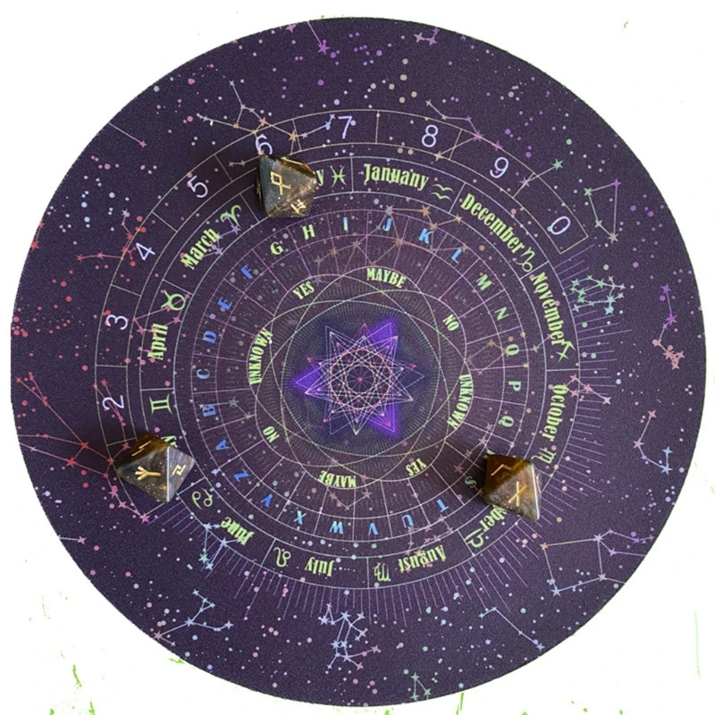 Round Pendulum Divination Tablecloth Tarots Card Pad Runes Altar Table Cloth Constellation Magic Board Game Rubber | Спорт и