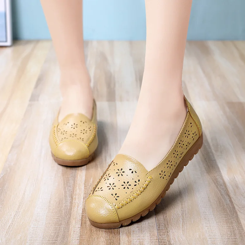 

Женские туфли на плоской подошве, дышащие белые туфли с мягкой подошвой из говяжьих сухожилий, весна-осень 2021