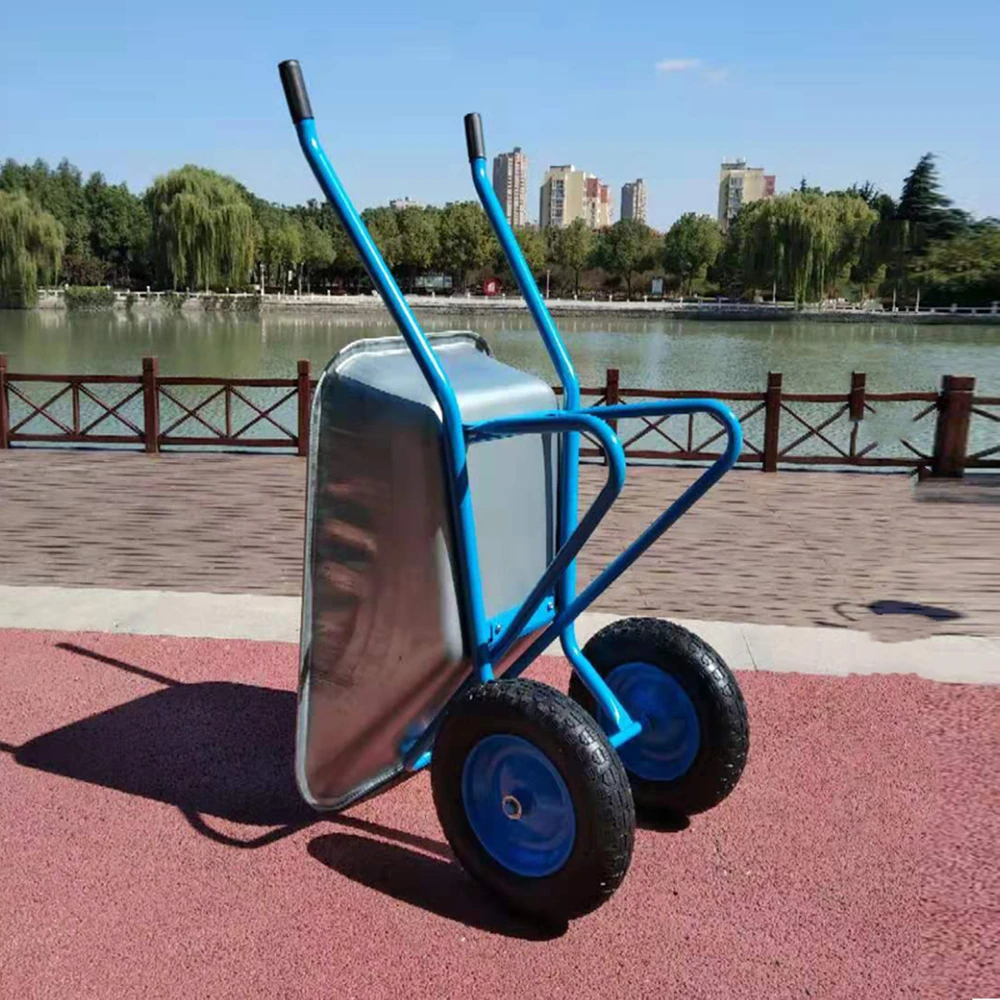 

B-LIFE Garden Dump Cart Dumper Wagon Carrier Wheel Barrow Air Tires or Pneumatic Tires Heavy Duty 1200 lbs Capacity Cargo Wood