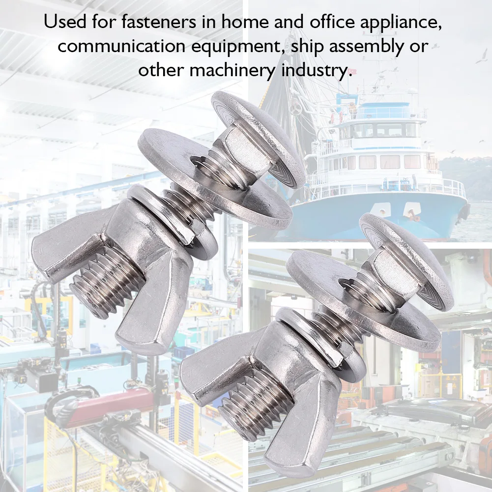 

2Pcs 316 Stainless Steel Diving Screws Butterfly Bolts Wing Nuts for fasteners in home and office appliance