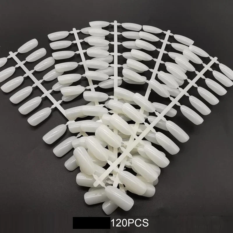 1 Набор ложных для Неил арта украшения кончиков ногтей овальные Форма Clear Black