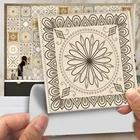 Бежевый Ретро узор матовая поверхность Наклейка на стену клейкая Нескользящая плитка декоративная пленка для плиткиземли в кухне ванной ПВХ Фреска