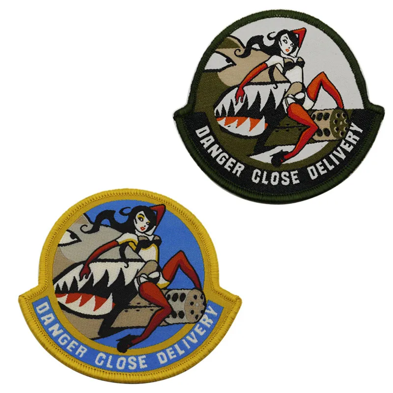 

Опасность, закройная доставка, пинап, значок для девочки A-10, пилот, армейский, засушливого цвета, крючок-петля, нашивка, значок для рюкзака жа...