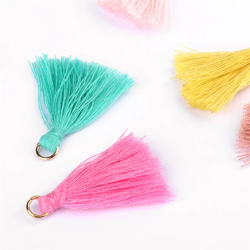 

60Pcs 3.5cm Cotton Thread Hang Ring Tassel Trim Pendant DIY Craft Materials Jewelry Earrings Clothing Home Textiles Fringe Trim