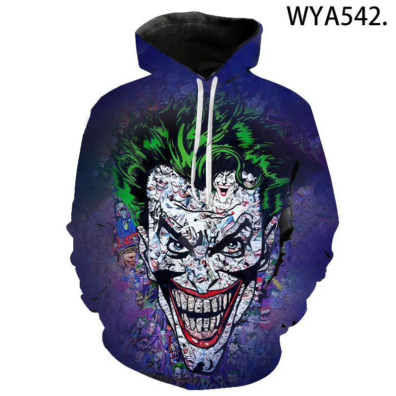 

New Men Women Hoodies Sweatshirts Fashion 3D Joker Printed Men Casual Hoodie High Street Pullover Hoody