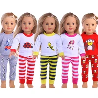 15 styles doll pajamas nightgown cute pattern fit 18 inch american doll 43cm born doll for generation accessories girls toy