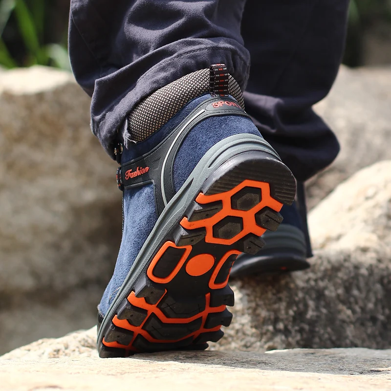 

Hot Men Winter Plus Velvet Hiking Men Shoes Hiking Boots High Top Men Sports Shoes Non Slip Outdoor Hiking Sneakers Men