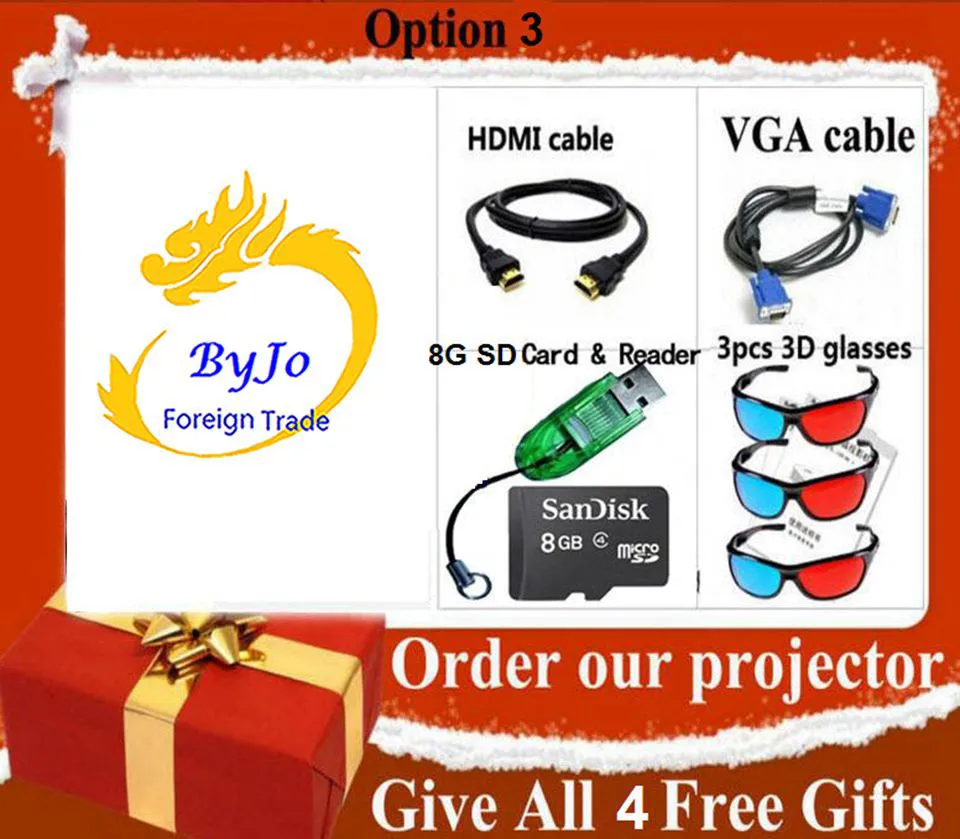 Poner saund светодиодный 86 светодиодный проектор видео HDMI USB Мультимедиа 1280x800 Full HD 1080 P проектор домашний кинотеатр ЖК-проектор Цифровой 3D - Цвет: Option3