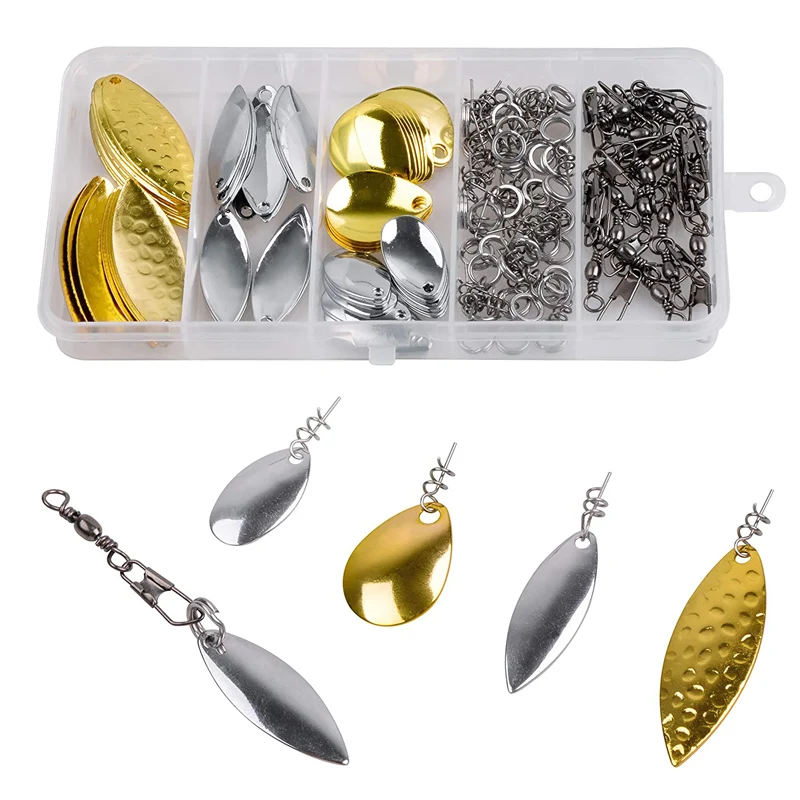 155 шт. комплект лезвий для рыболовных блесн лезвия ивы блестки блесны приманка