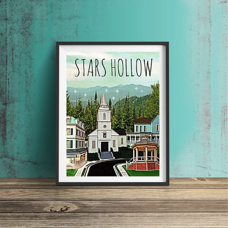 

Posters and Prints STARS HOLLOW Poster Inspired by Gilmore Girls Canvas Painting Wall Art Picture for Living Room Home Decor