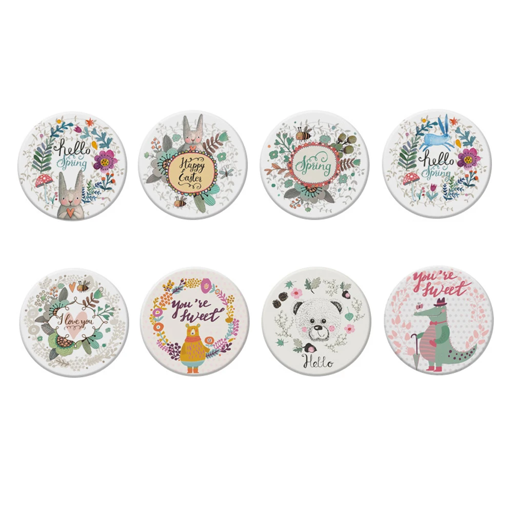 

Nordic Style Cartoon Cup Mat Cork Coasters Heat Insulation Coasters Pad Round Placemats For Home Restaurant Cafe