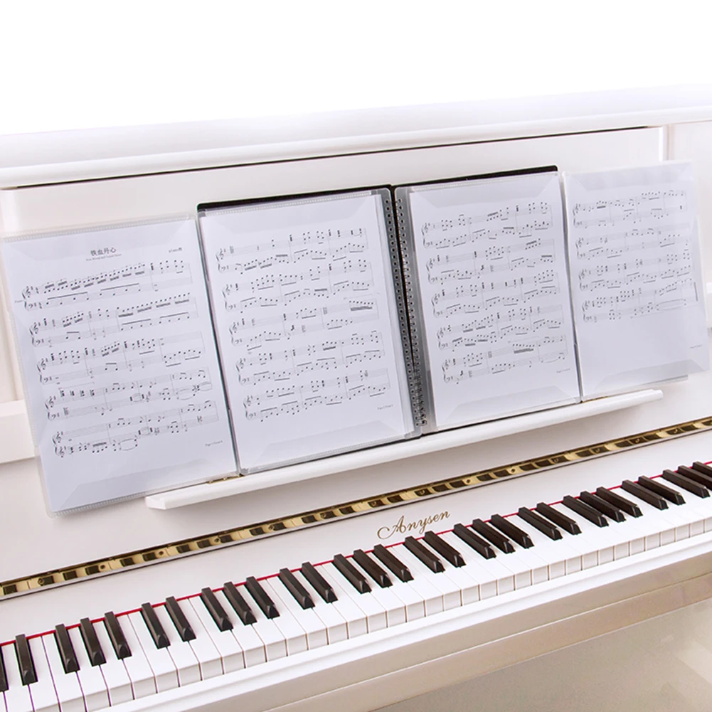 

A4 Size Music Score Paper Sheet Note Folder 20 Pages File Music Book Clip Practice Piano Paper Sheets Document Storage Organizer