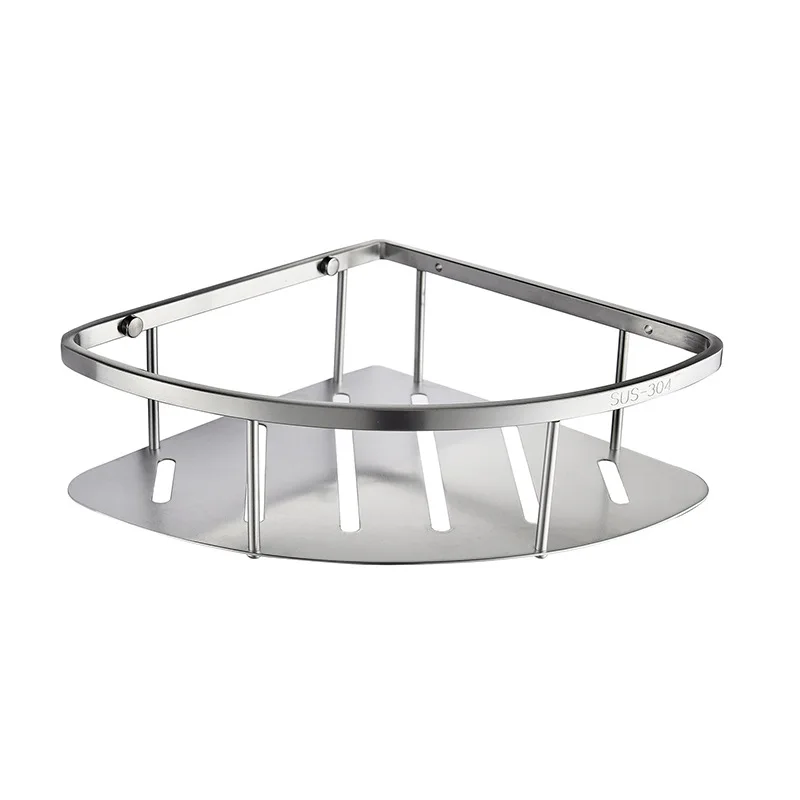 

Stainless steel bathroom shelf free perforated triangle basket bathroom wall-mounted storage rack vanity corner rack