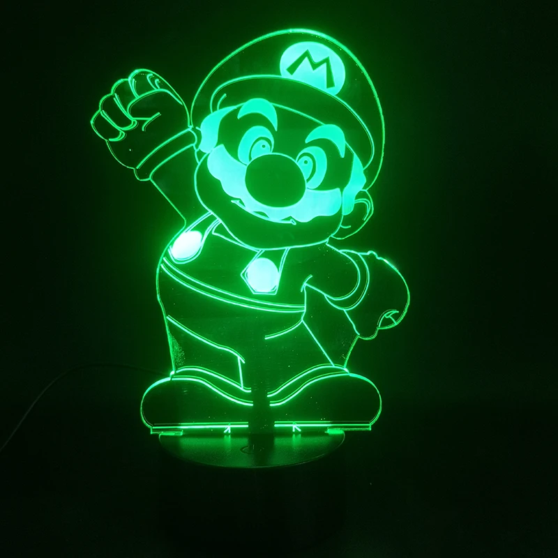 Мультфильм игры &quotБратья Супер Марио&quot приветствие 3D лампа прекрасный подарок