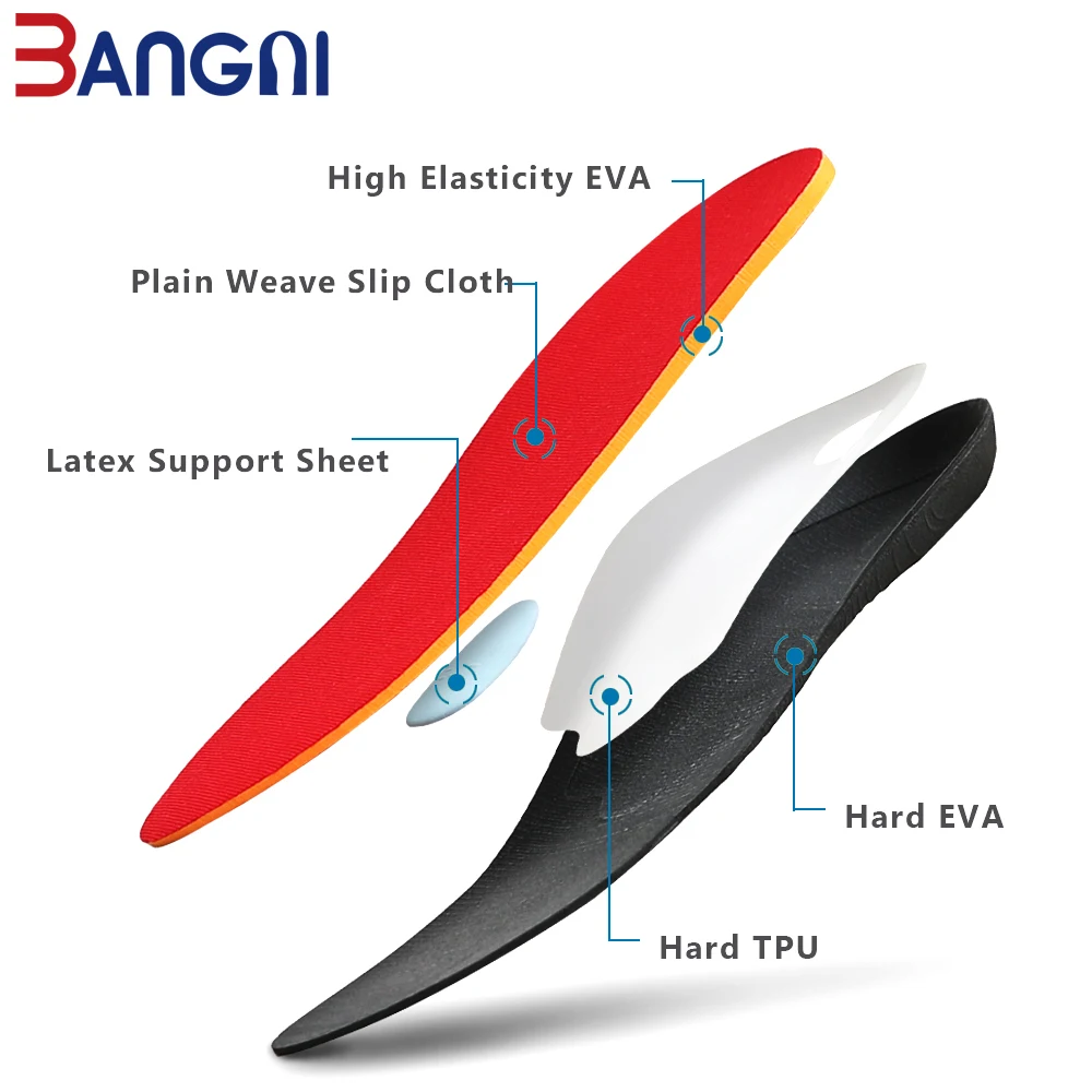 3ANGNI Orthotic Insoles Arch Support Shoes Insert Mild Flat Feet Orthopedic Insoles For Men Woman Heel Pain Plantar Fasciitis