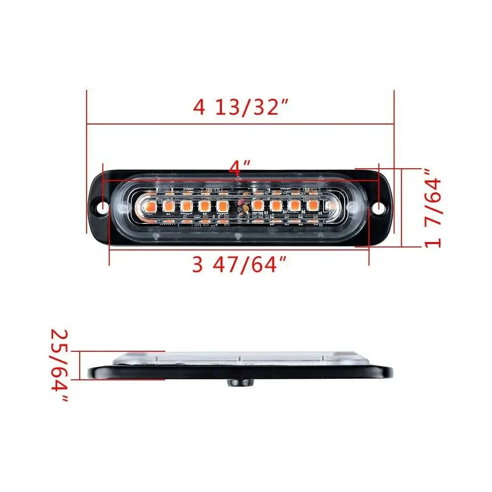 4 шт. 10 светодиодов ультратонкий высокомощный аварийный свет для автомобиля