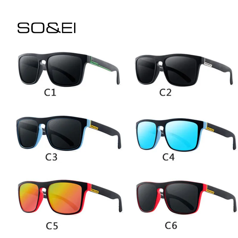 SO & EI модные поляризационные солнцезащитные очки фирменные дизайнерские мужские