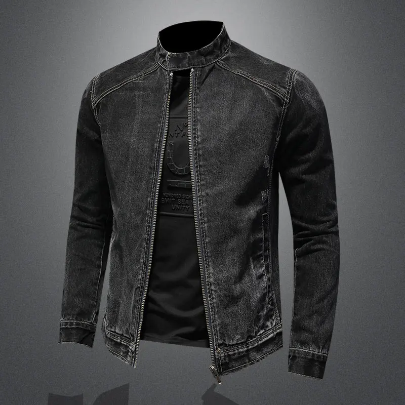 Chaqueta vaquera negra de estilo masculino, cazadora de aviador para motocicleta, informal, Retro, ropa de calle ajustada, prima
Chaqueta vaquera negra de estilo masculino, cazadora de aviador para motocicleta, informal, Retro, ropa de calle ajustada, prima
